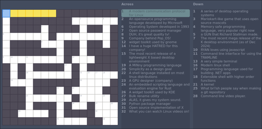 A open source related crossword puzzle: